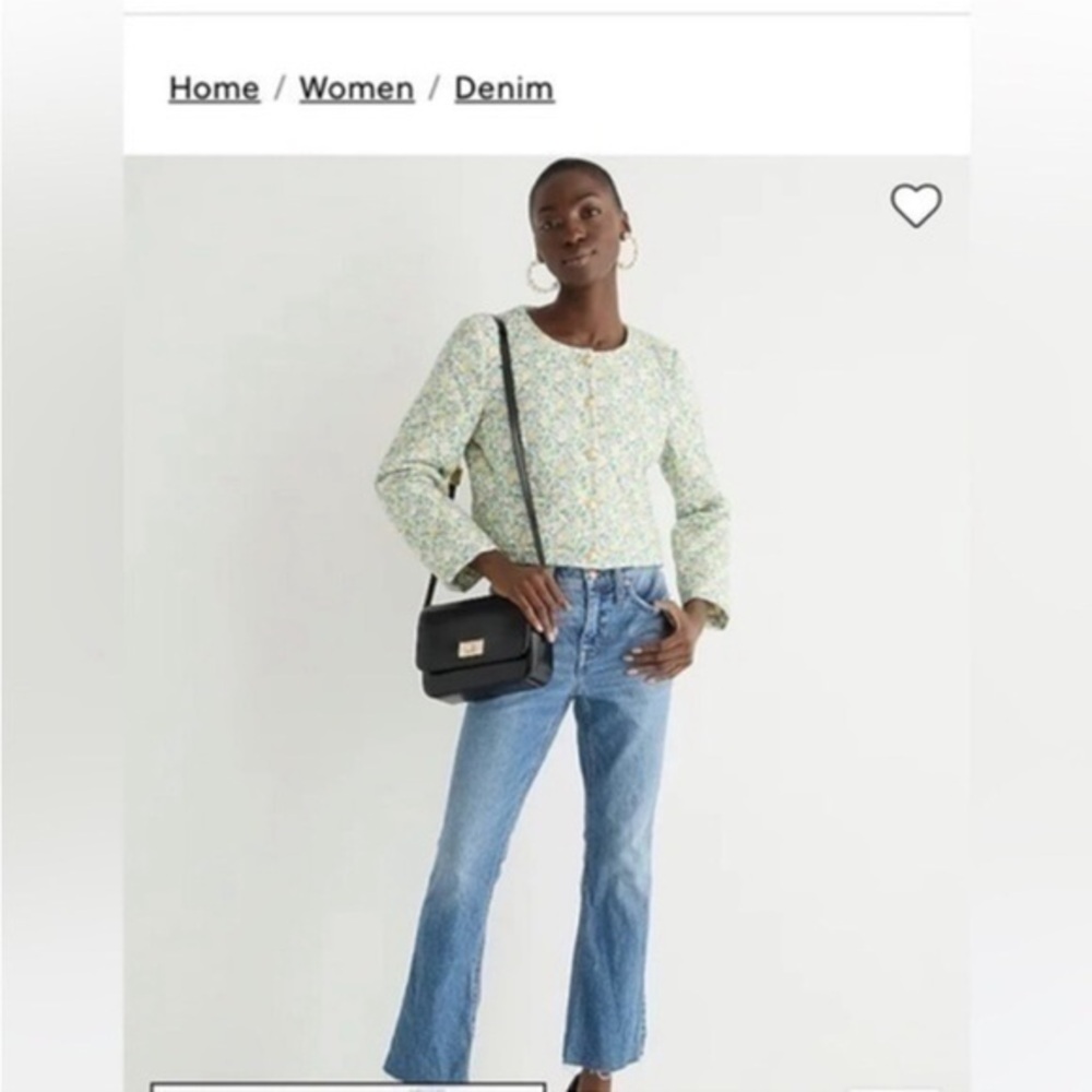 J. Crew 9” Billie Demi Boot Crop Blue Jeans